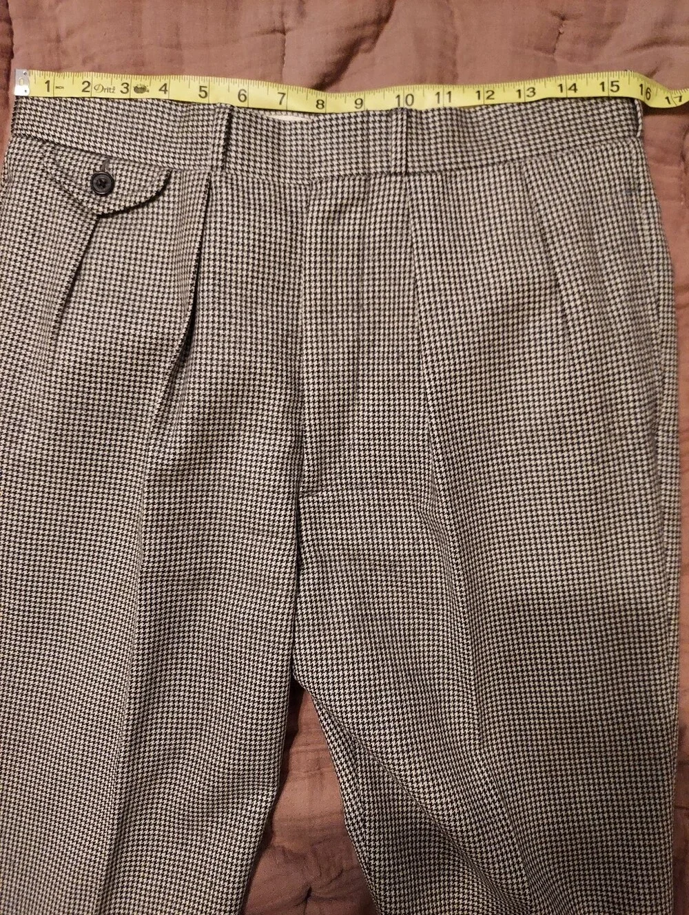 Vintage Wool Houndstooth Trousers